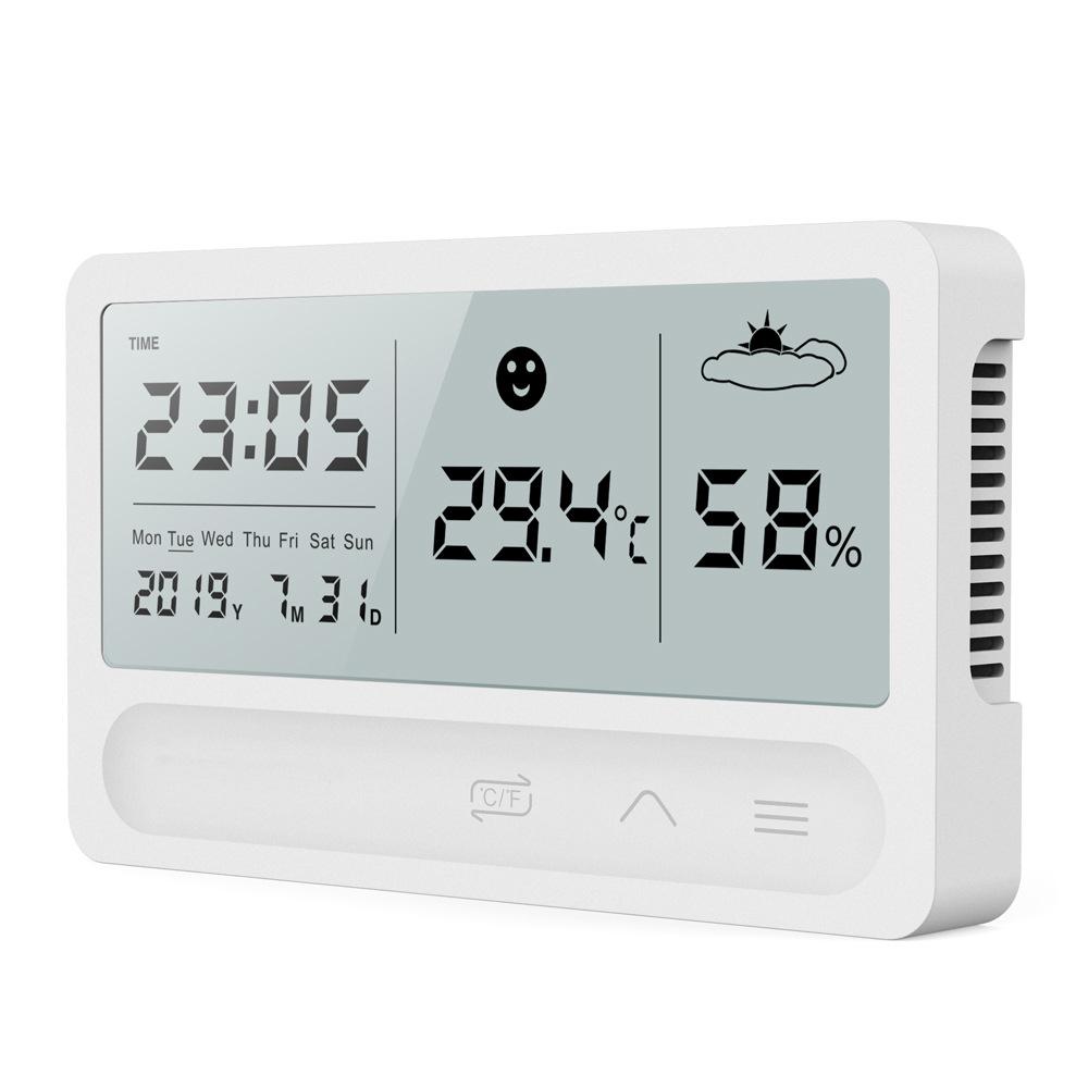 Multifunctional Digital LCD Touching Screen Weather Clock Temperature and Humidity Monitoring Meter