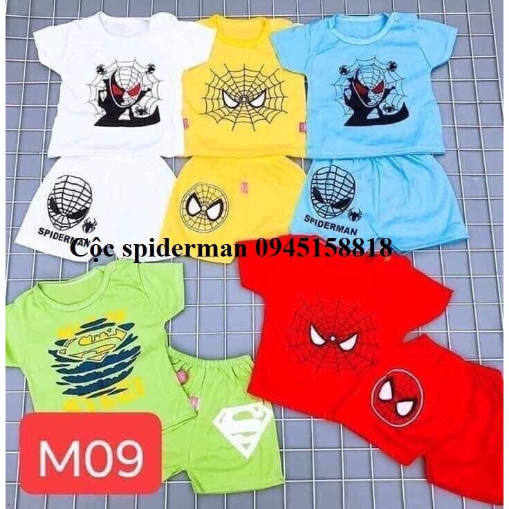 Set 5 bộ cộc spiderman cho bé từ 3-14kg