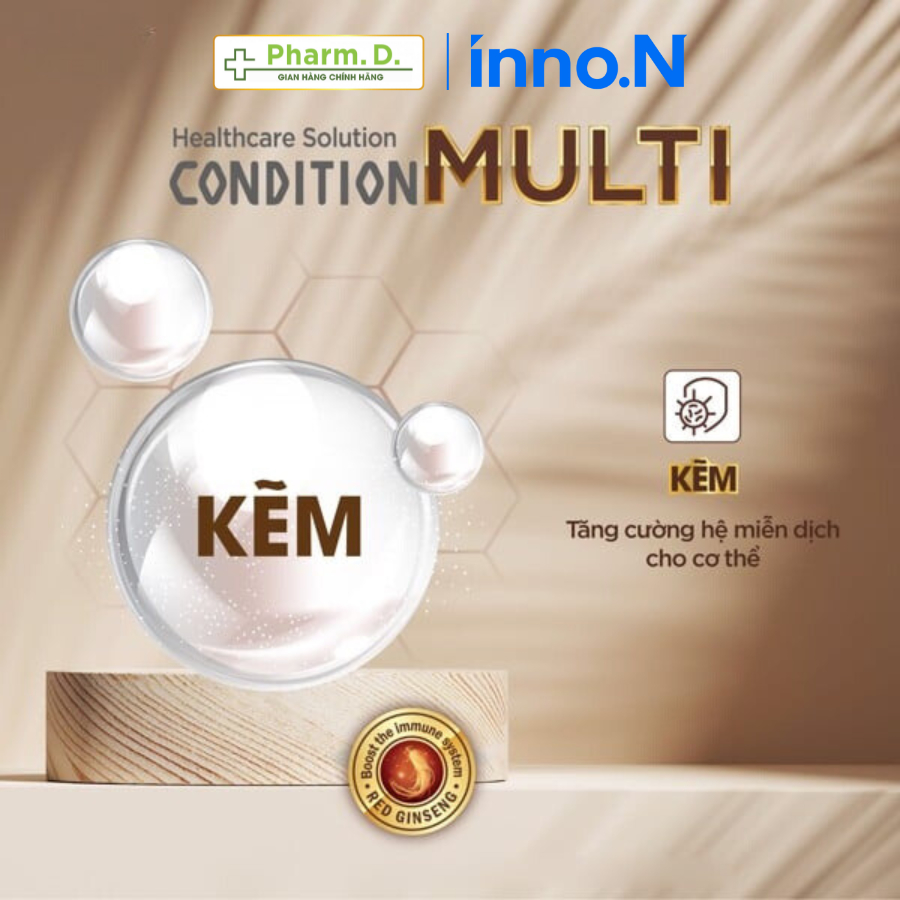 Viên Uống CONDITION Multi inno.N Bổ Sung Vitamin, Kẽm Và Chiết Xuất Hồng Sâm Hỗ Trợ Sức Khỏe (90 Viên)