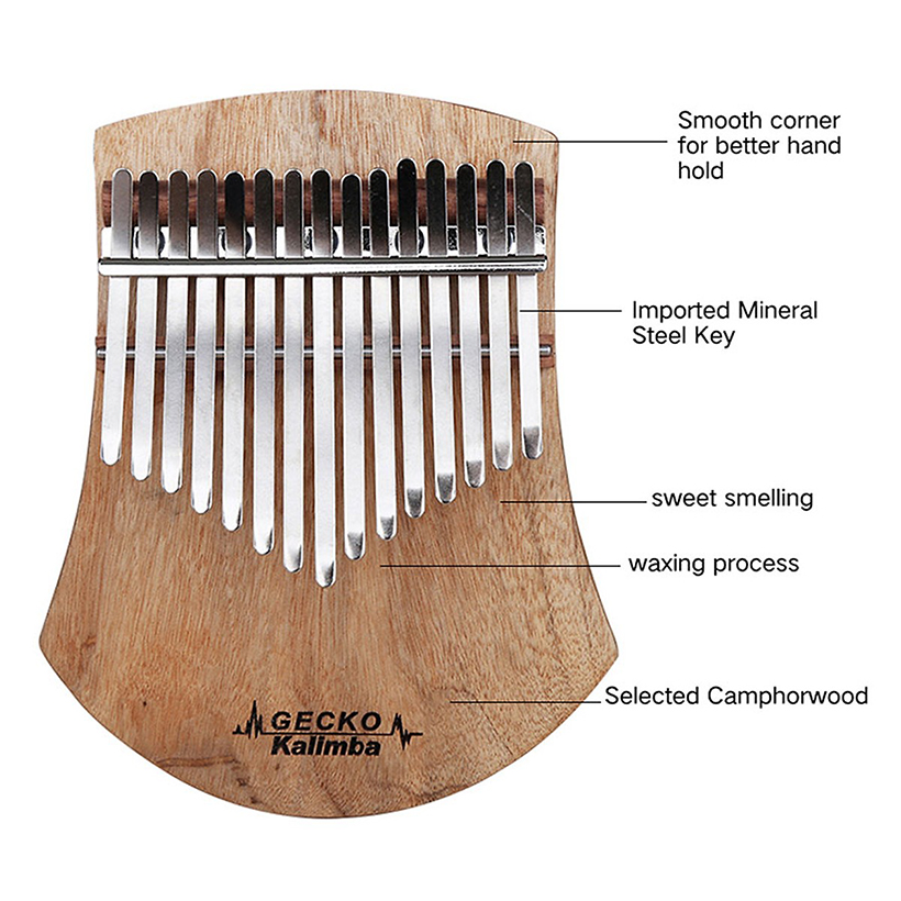 Đàn Kalimba Gecko 17 Phím K17CAS Gỗ Long Não Tặng Kèm Khóa Học Miễn Phí