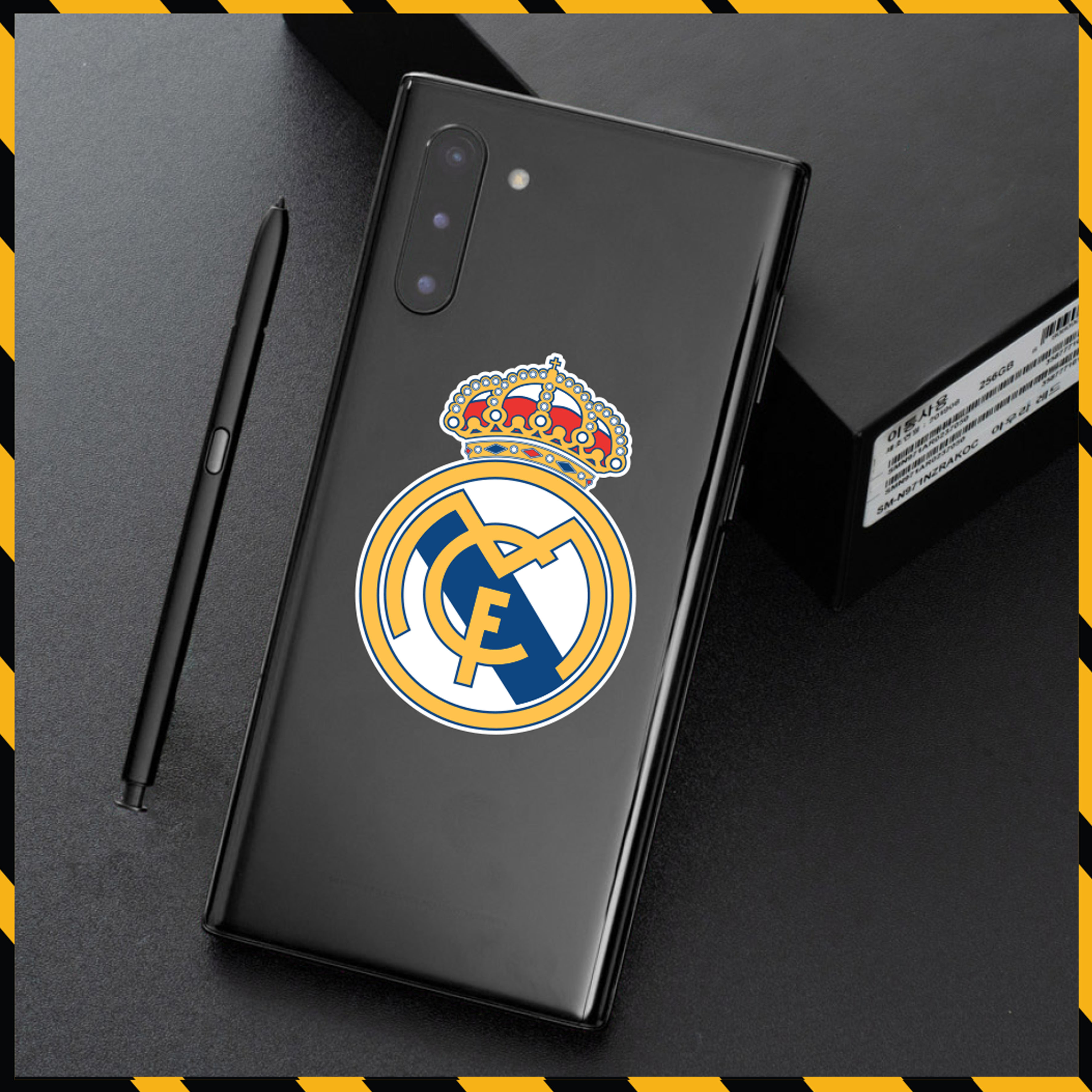 Hình Dán Sticker CLB Real Madrid Dán Tem Xe, Dán Nón, Điện Thoại, Laptop - Chất Liệu Chống Thấm Nước, Bền Màu