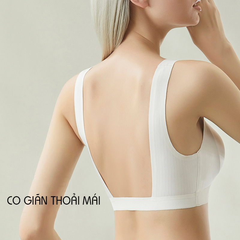 Áo Lót Nữ Trễ Lưng Freesize Không Gọng Đệm Mỏng Cổ Chữ U Không Hằn Nâng Ngực B198