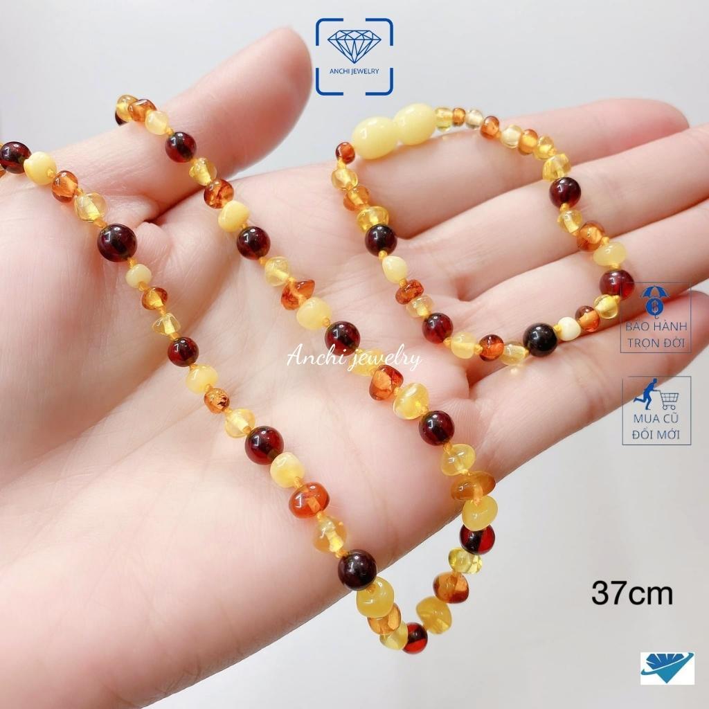 Vòng hổ phách cho bé, vòng cổ vòng tay hổ phách thật,Anchijewelry