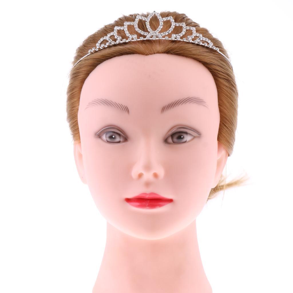 Queen Bridal Crystal Flower Headband Tiara Wedding Hair Jewelry Costume