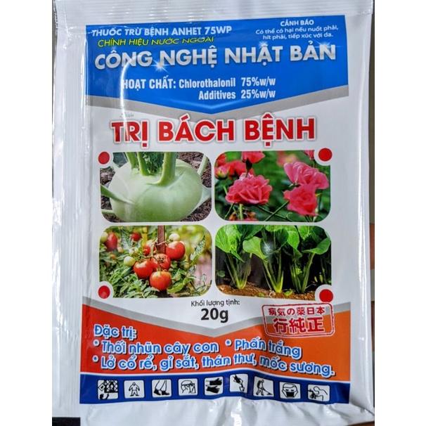 Xử lý nấm Bách bệnh Anhet 75wp, Thối nhũn cây con, phấn trắng, rỉ sắt, thán thư, mốc sương