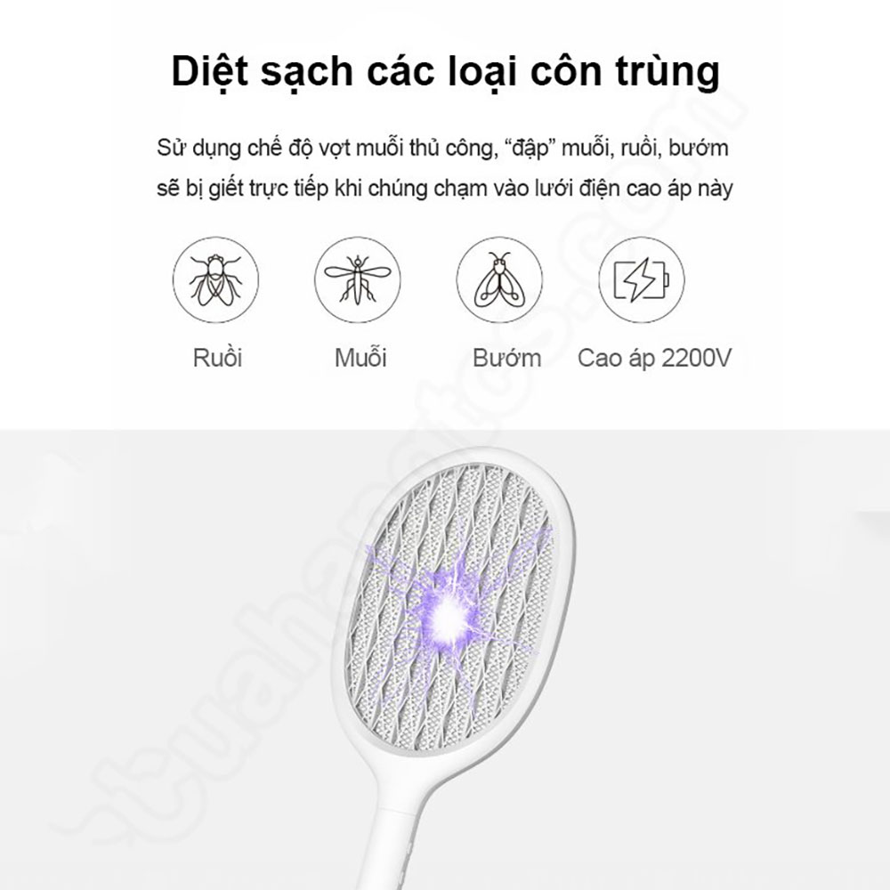 Vợt bắt muỗi Xiaomi Solove P1 làm đèn bắt muỗi vào ban đêm - Hàng Nhập Khẩu