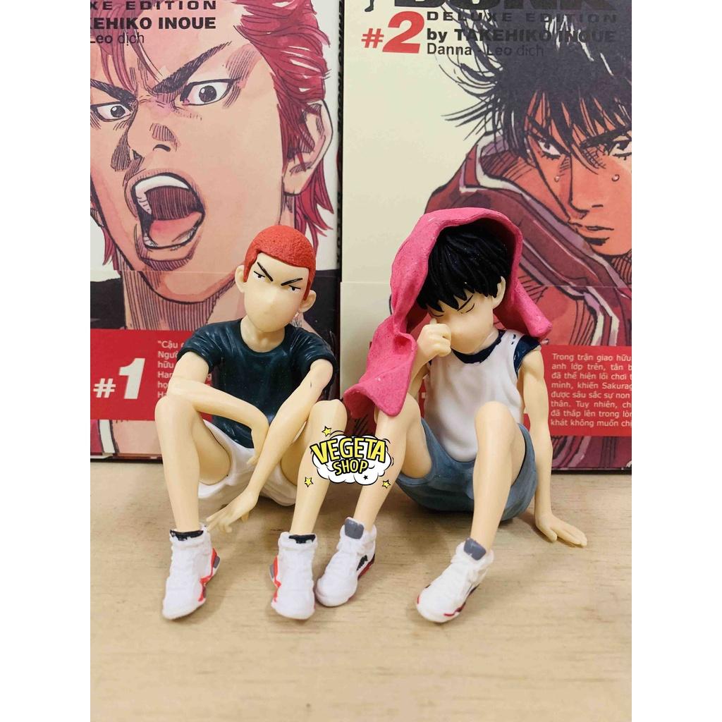 Mô hình Slam Dunk - Hanamichi Sakuragi & Rukawa Kaede - Mô hình cầu thủ bóng rổ cực ngầu - Kích thước 3,5x8 & 6,5x15cm