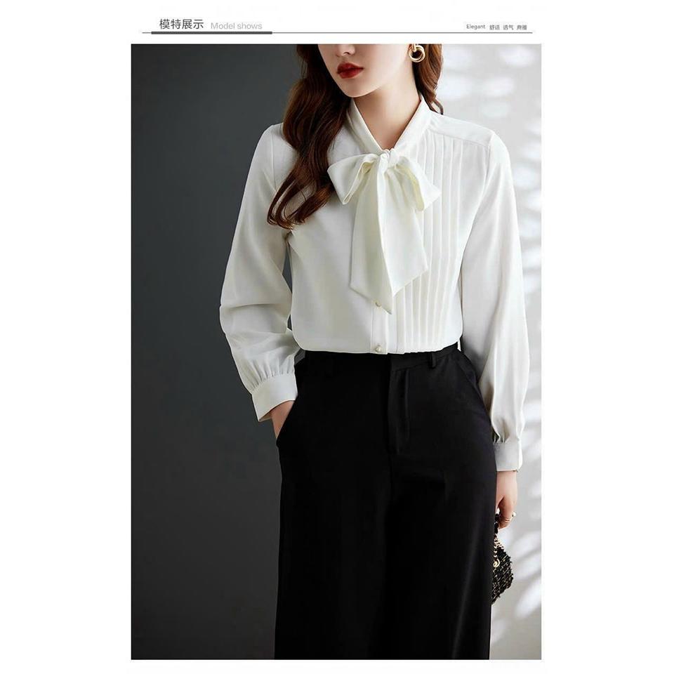 ÁO SƠ MI NỮ DẬP LY PHỐI NƠ CAO CẤP