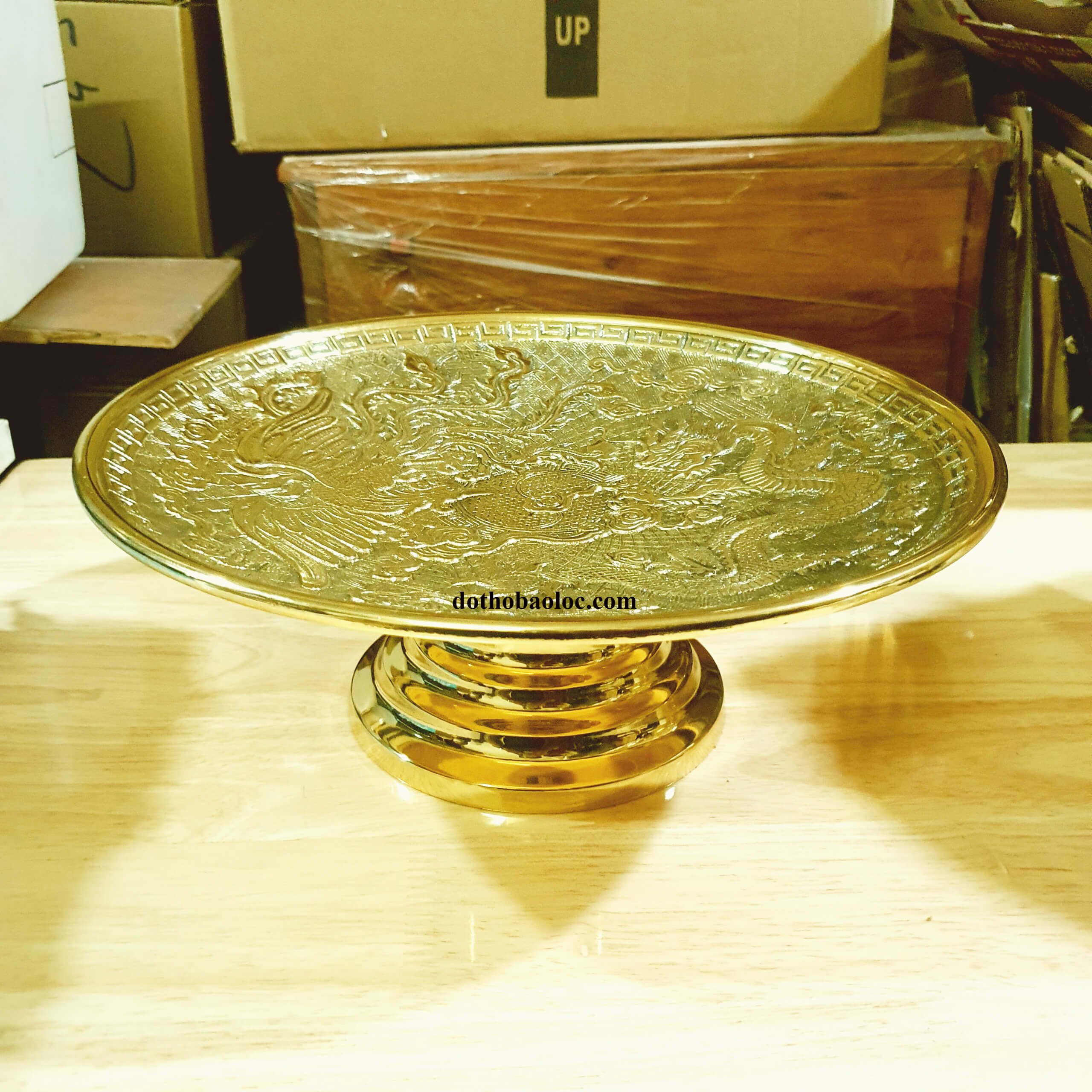 Đĩa đựng trái cây bằng đồng thương hiệu Thuận Phát