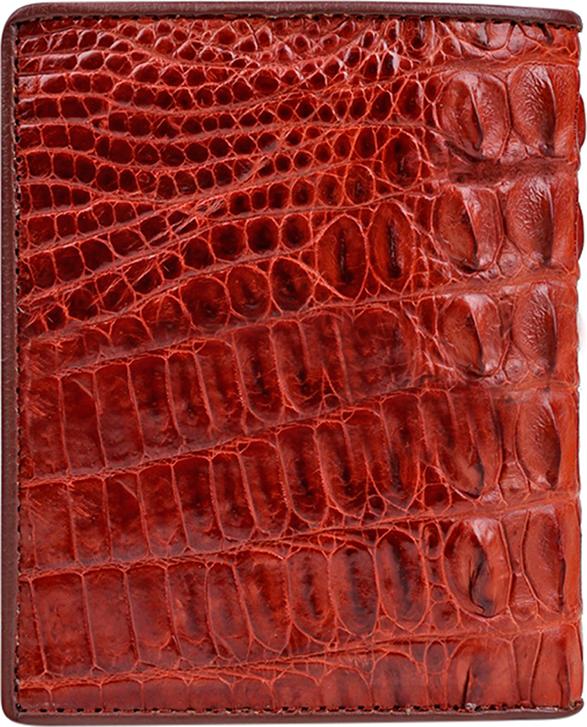 Ví Nam Da Cá Sấu Gai Lưng Kiểu Đứng Huy Hoàng HT2255 (12.5 x 10 cm) - Nâu Đỏ