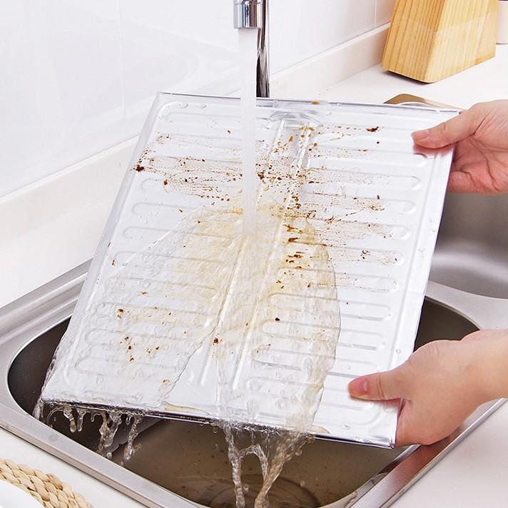 Tấm Chắn Dầu Mỡ, Chăn Gió Bếp Ga Tráng Nhôm Cách Nhiệt Tiện Dụng