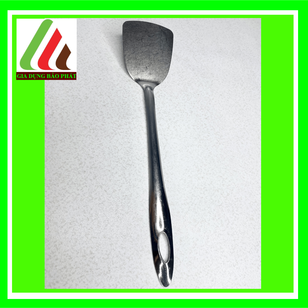 Vá Xẻng inox dài 28cm truyền thống sáng bóng dày dặn - dụng cụ nấu ăn