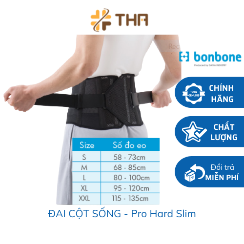 Đai NHẬT BẢN - ĐAI CỘT SỐNG Bonbone Pro Hard Slim CAO CẤP - Hỗ Trợ Nâng Đỡ Cột Sống, CỐ ĐỊNH giảm đau lưng - Chính hãng