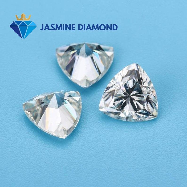 (Size 4-7.5 ly) Kim cương nhân tạo Mỹ Moissanite giác cắt Trillion