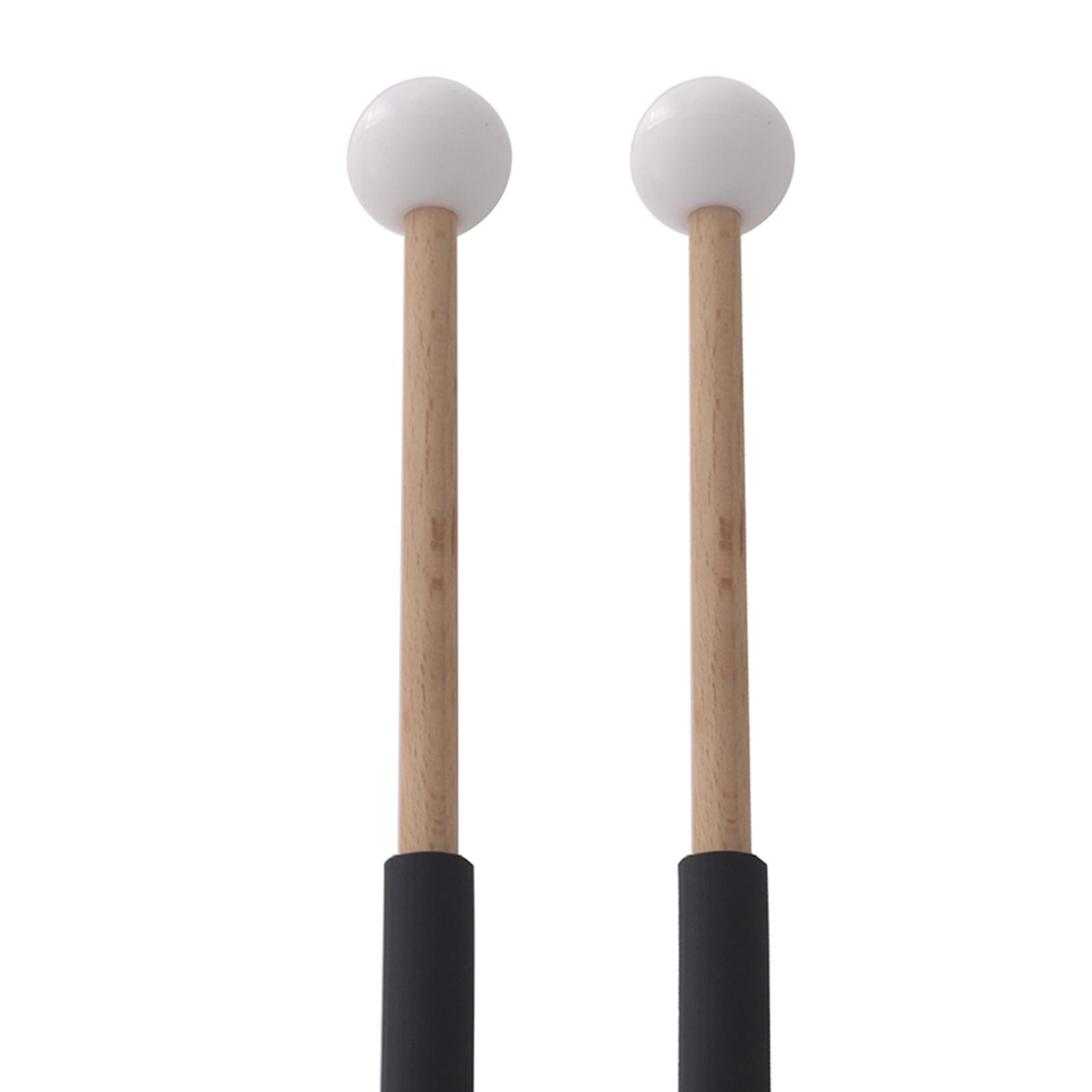 2x Rubber Mallet Percussion 8.6inch with Wood Handle Drum Mallet for Yoga Music Education Stage