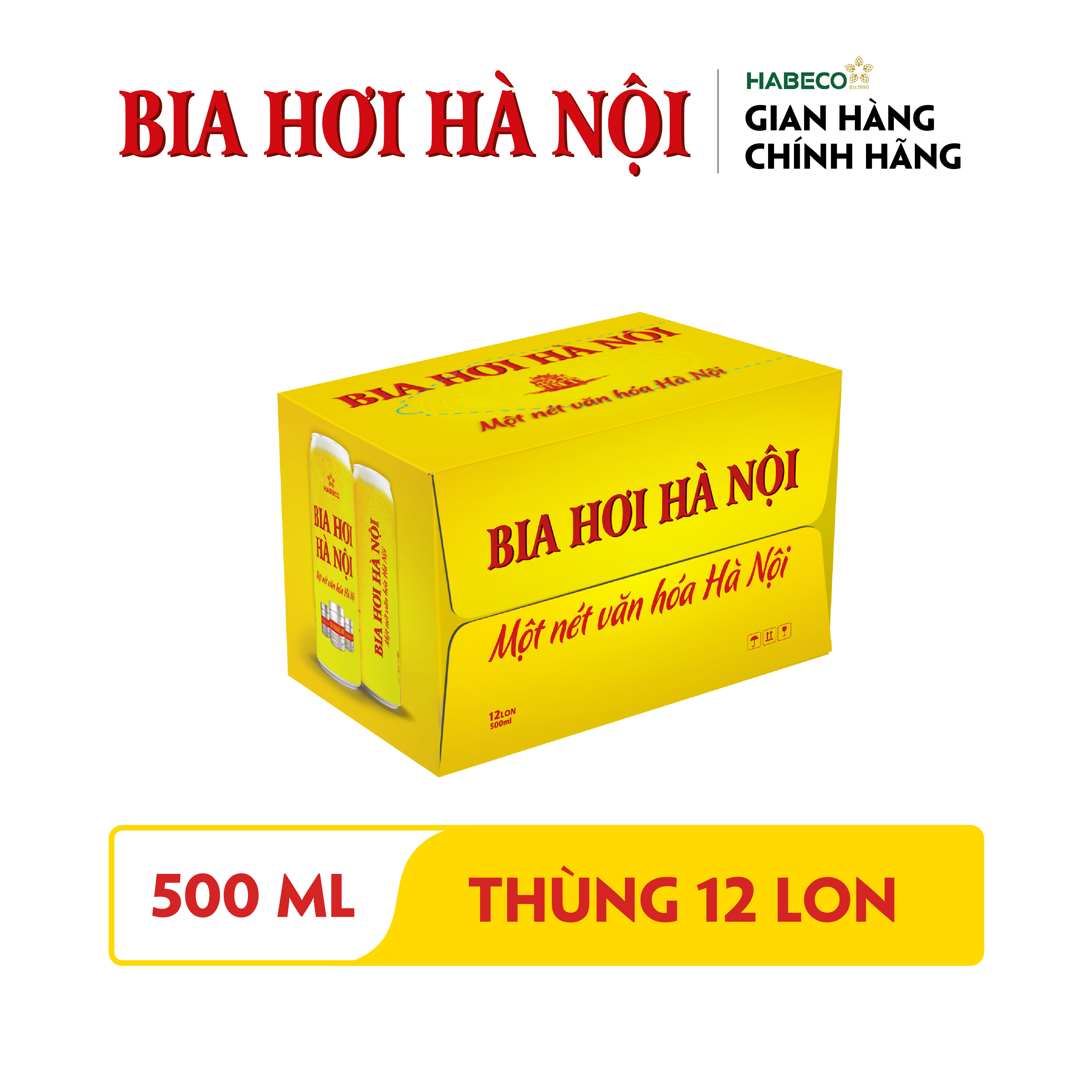 Bia Hơi Hà Nội - Thùng 12 lon 500ml