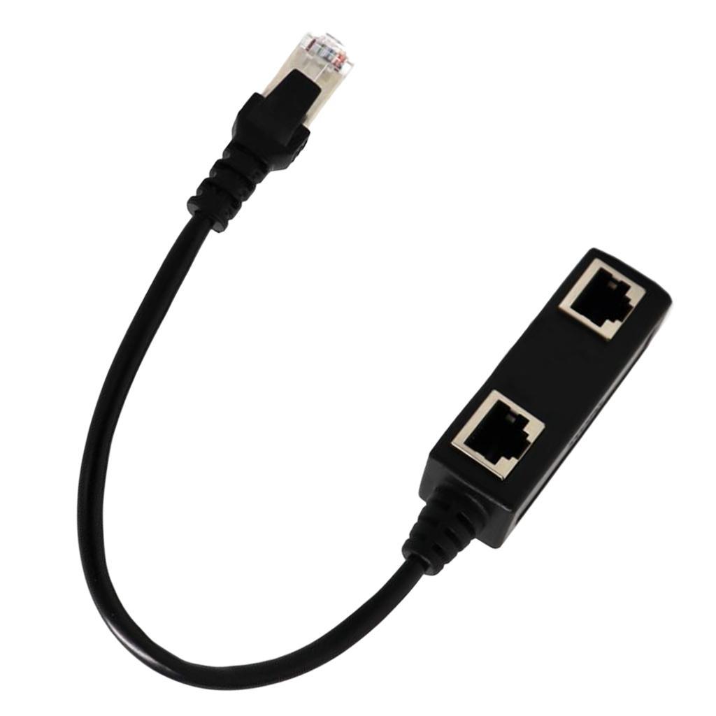 1 to 2 Port Ethernet Switch Y Splitter Adapter Cable for CAT 5/ 6 LAN