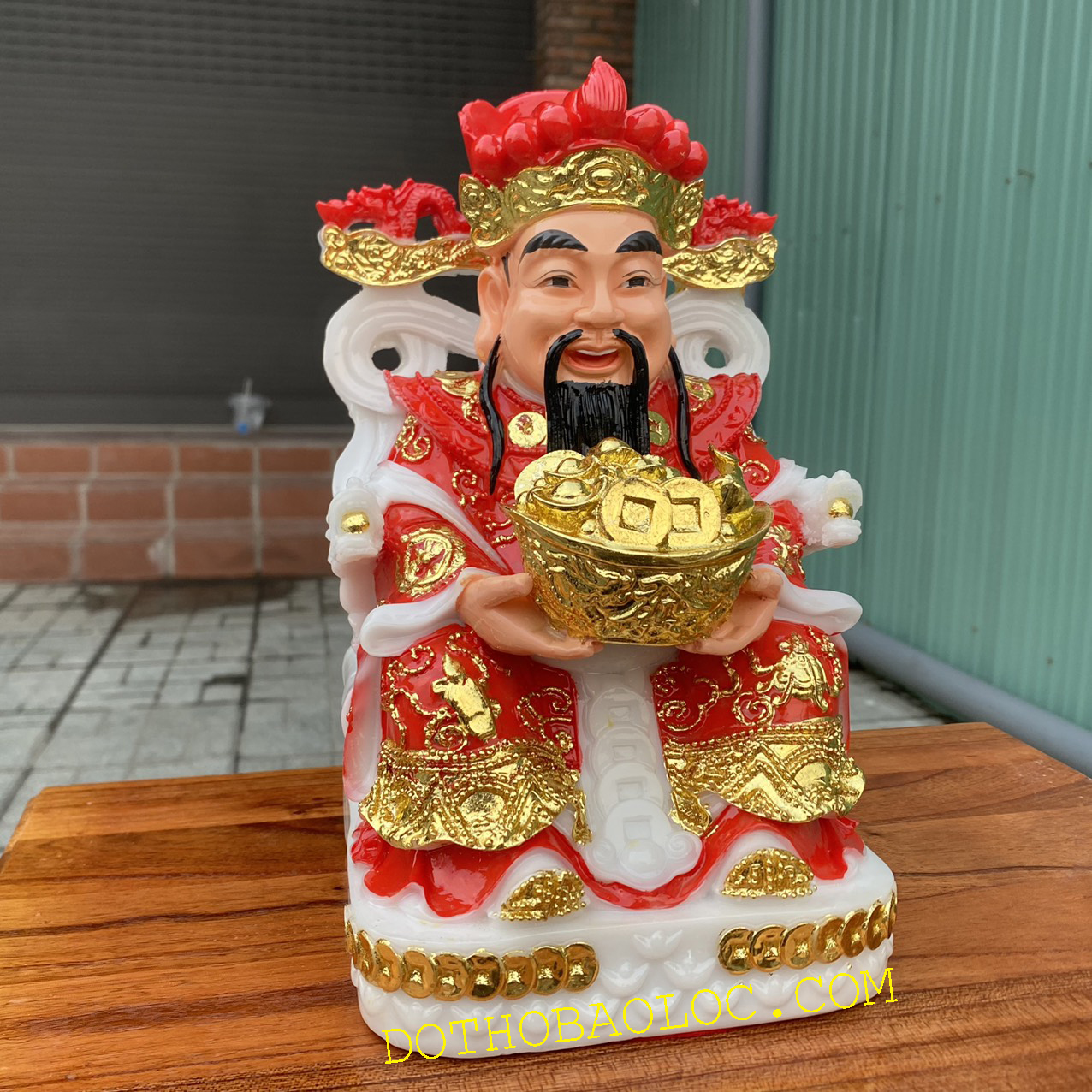 Tượng Ông Thần Tiên đá Việt Nam cao 25cm – Đỏ và Xanh