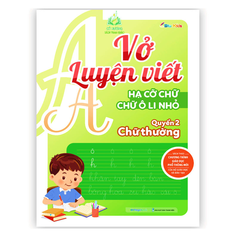 Sách - Combo Vở luyện viết hạ cỡ chữ - chữ ô li nhỏ - vần, chữ hoa, chữ thường