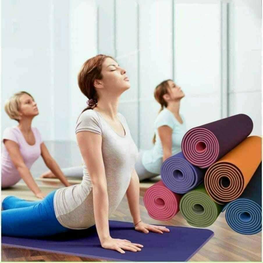 Thảm Yoga 2 Lớp Xịn, Đẹp Dày 6mm ( Màu giao ngẫu nhiên)