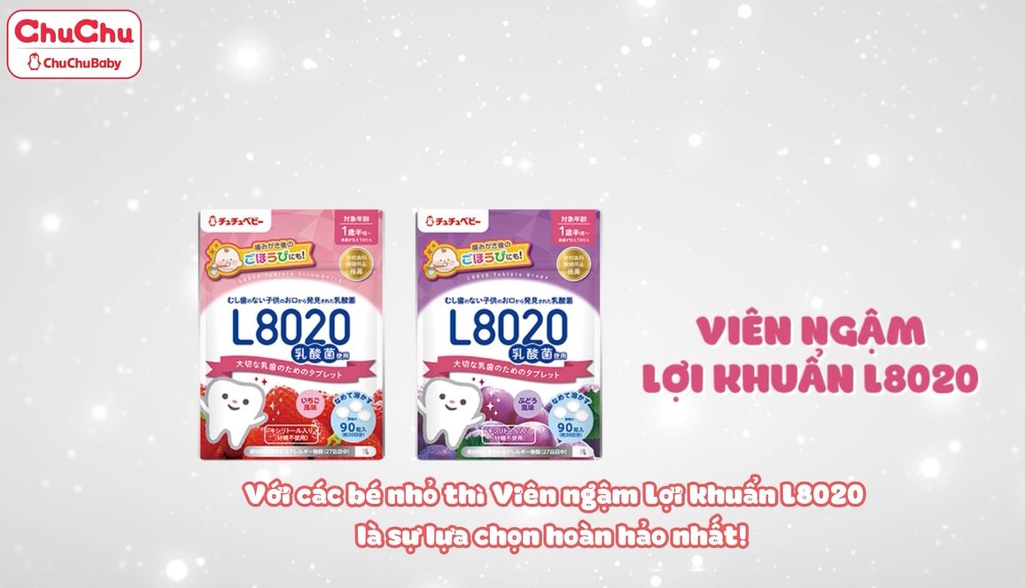 Combo 4 gói viên ngậm lợi khuẩn vị sữa chua L8020 ngừa sâu răng Chuchu Baby (90 viên/ gói)