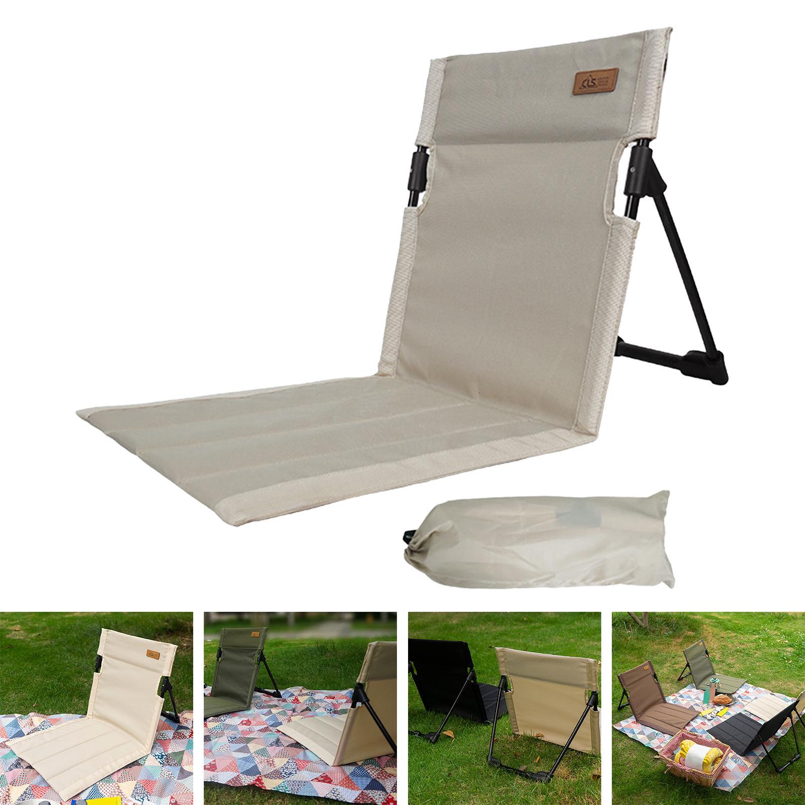 Beach Chair with Back Support Beach Mat Lounge Chair Portable Foldable Chair
