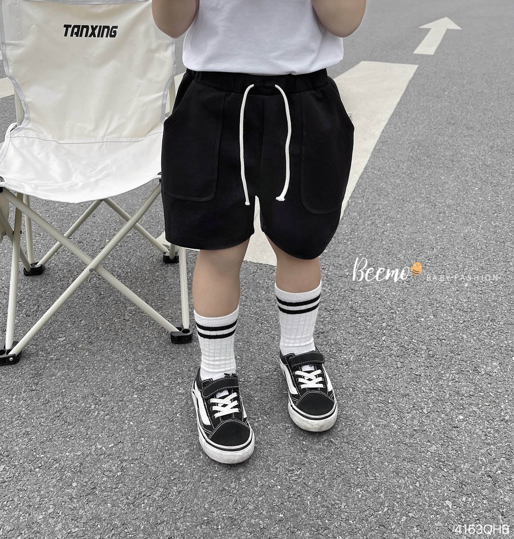 Quần short bé trai size đại 1-6 tuổi họa tiết túi và dây vải cotton mềm co giãn kiểu dáng khỏe khắn thời trang