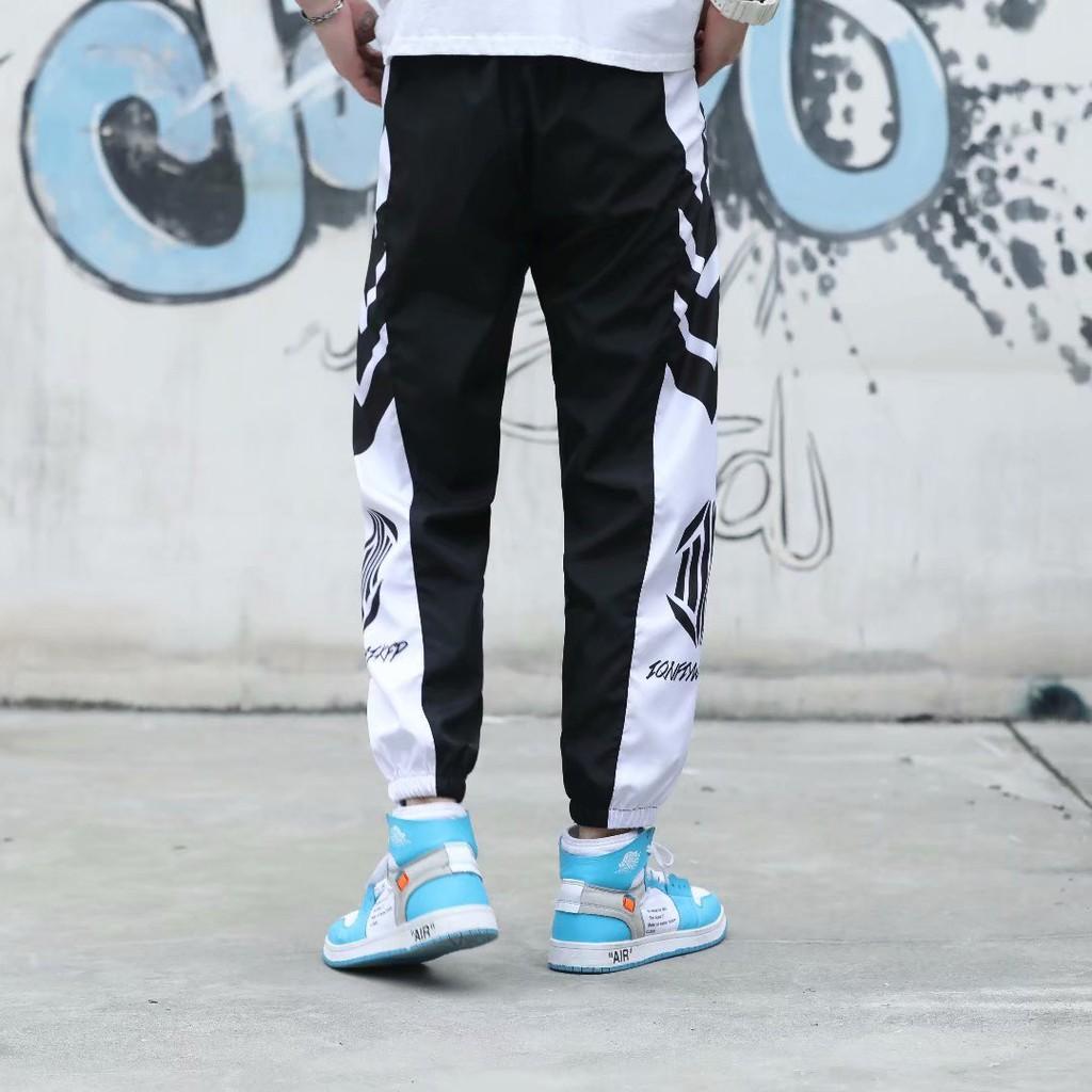 Quần dài thể thao ống rộng phối màu thời trang nam tính