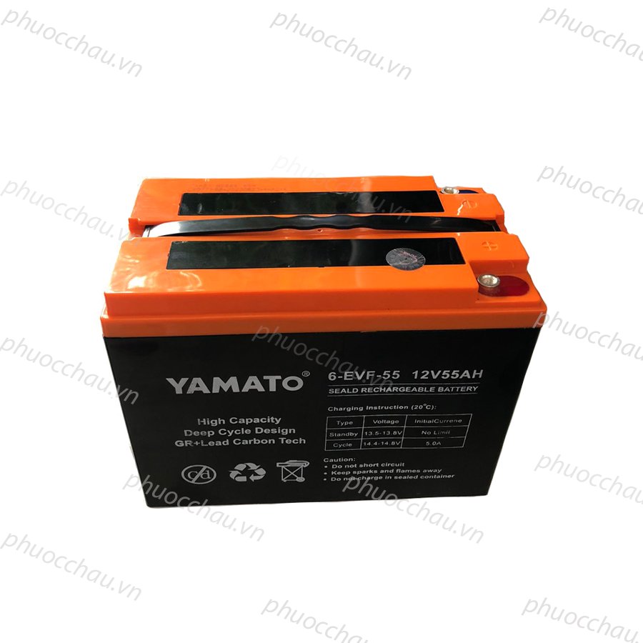 Ắc Quy Xe Máy Điện YAMATO 6-EVF-55 12V-55AH, acquy dùng cho Xe Điện, Năng Lượng Mặt Trời