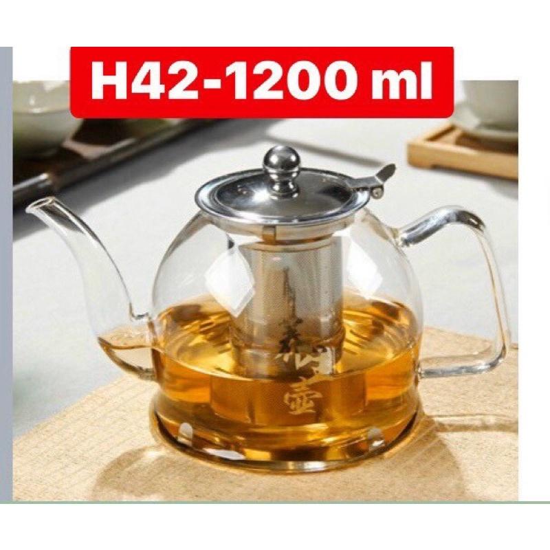 bình pha trà,ấm lọc trà thủy tinh có lõi lọc inox 304 chịu nhiệt