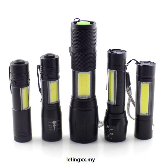 Đèn Pin 2 Bóng Led Cob Q5 Sạc Usb Tiện Dụng Khi Đi Cắm Trại