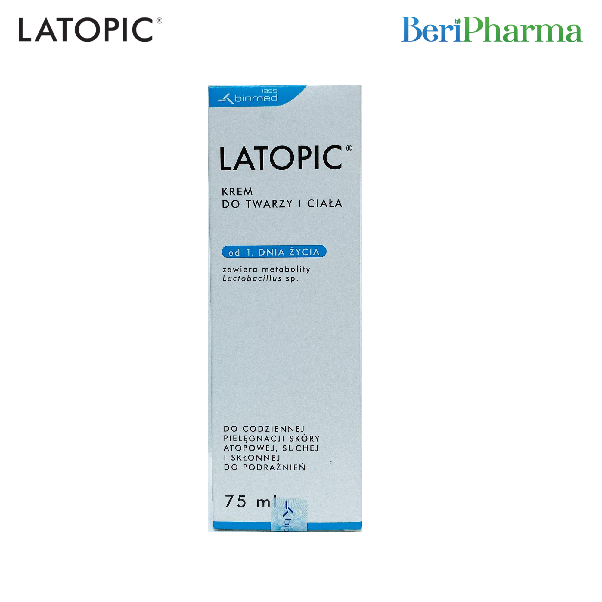 Latopic Kem Dưỡng Ẩm, Dịu Ngứa Da Dị Ứng Latopic Face And Body Cream 75ml