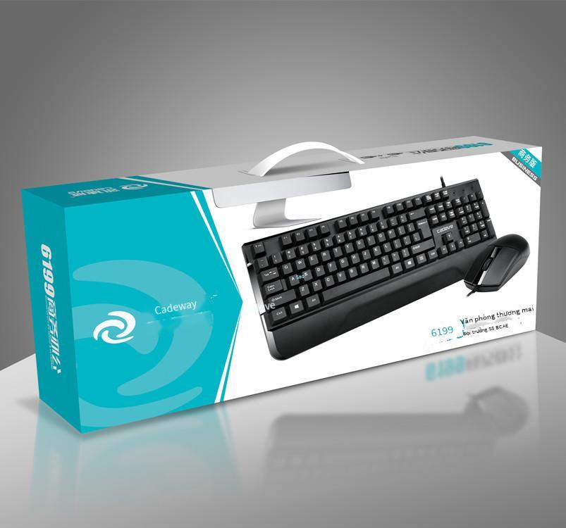 Giao hàng nhanh Bộ bàn phím và chuột có dây Kaidiwei 6199 máy tính chơi game văn phòng tại nhà bàn phím USB lớn hỗ trợ chuột phím tay