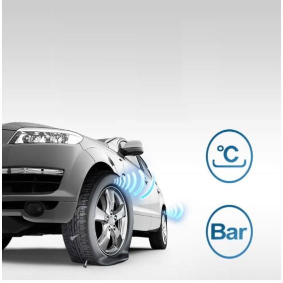 Cảm Biến Áp Suất Lốp TPMS, van ngoài,màn LCD, Pin mặt trời, cảnh báo bằng âm thanh.