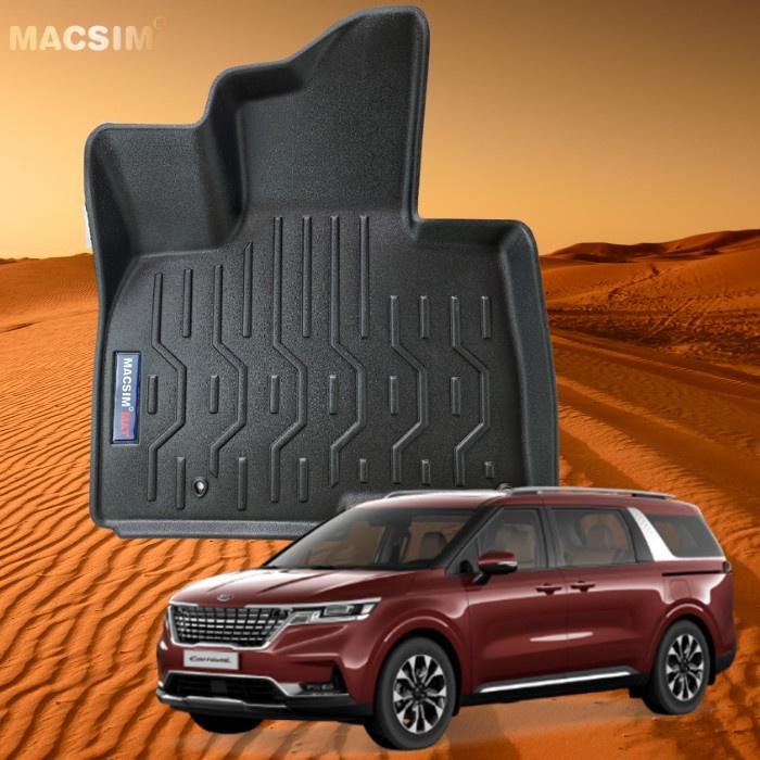 Thảm lót sàn xe ô tô Kia Carnival Nhãn hiệu Macsim chất liệu nhựa TPV cao cấp màu đen 7 chỗ