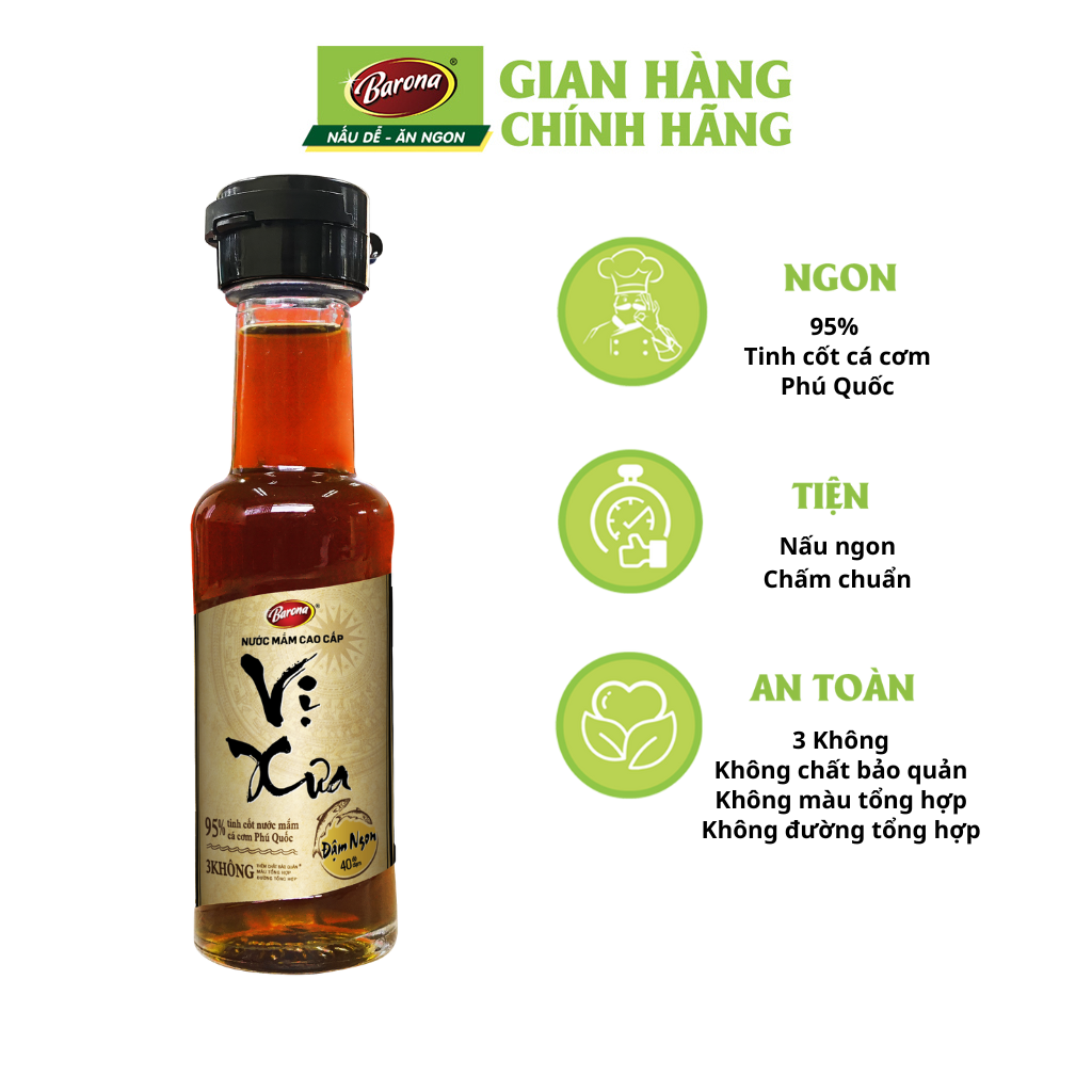 Nước Mắm Cao Cấp Vị Xưa Barona 40N 50ml