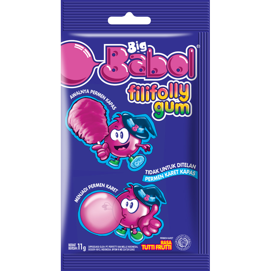 Kẹo Cao Su Thổi Big Babol Fili Folly Hương Trái Cây (Hộp 12 Gói)