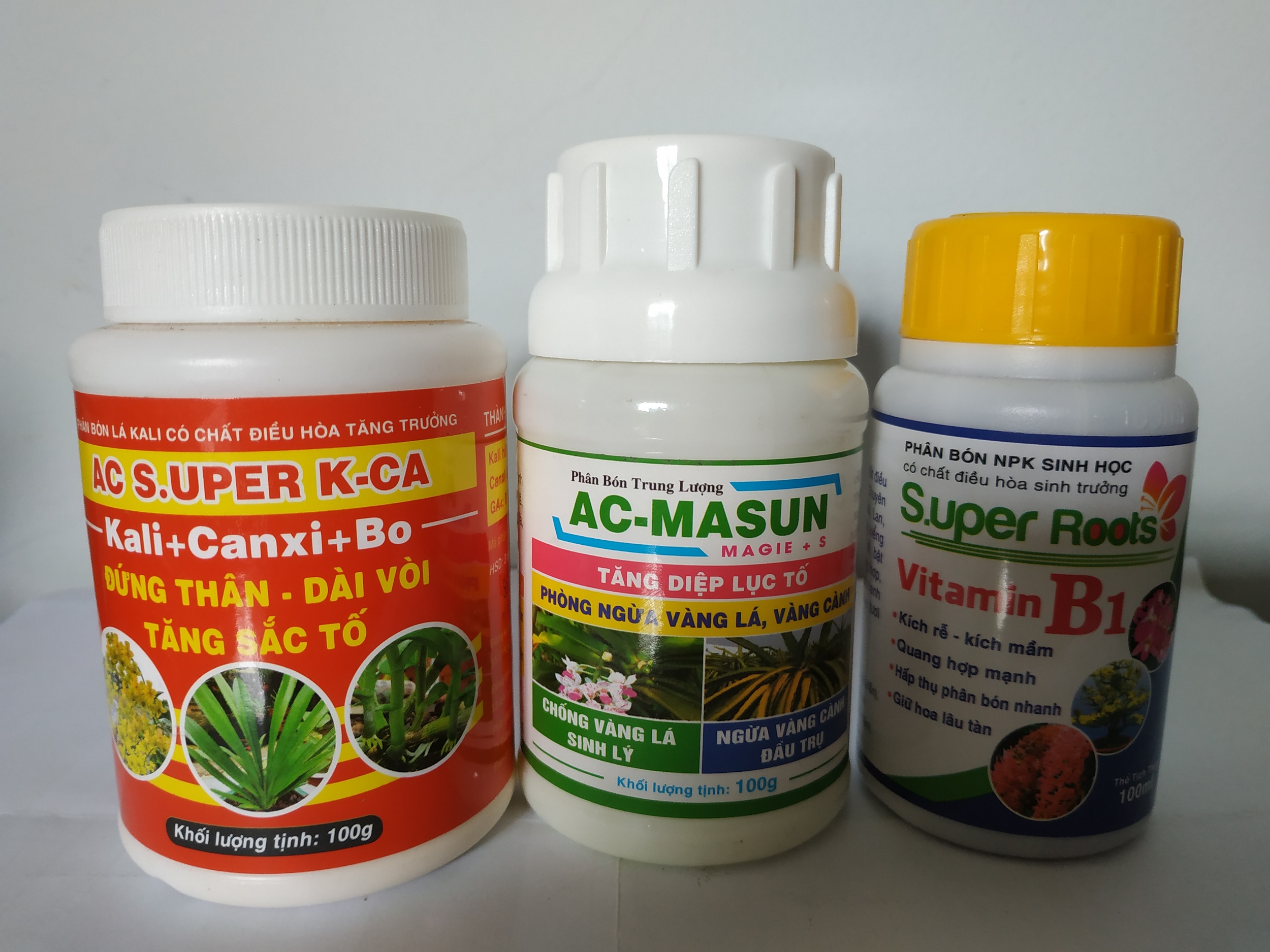 Combo AC Masun + B1 Super roots+AC Super K-Ca  giúp cây xanh lá, bóng lá, dày lá, không bị thối ngọn - mỗi chai 100ml