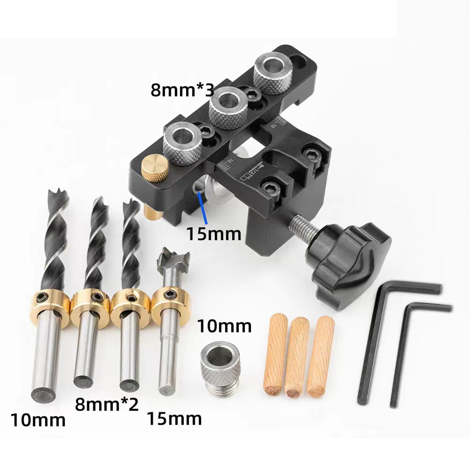 Positioning Puncher Woodworking Punching Tool 3 in 1 Woodworking Self Centering Dowel Drill Guide for Crafting Carpentry Tool