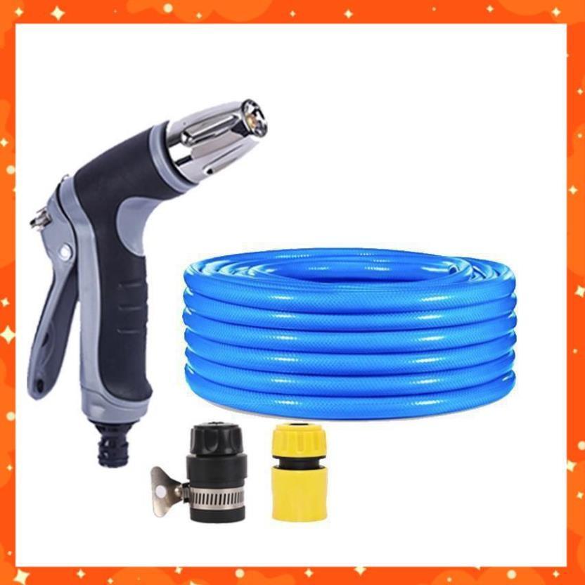 Bộ dây và vòi xịt tăng áp rửa xe tưới cây 3-5M 206817(cút nhựa nối đen 712-2)