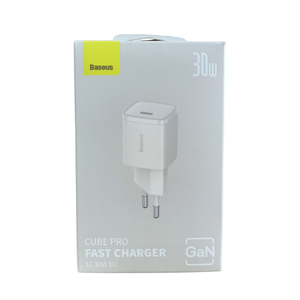 Cốc Sạc Nhanh OS-Baseus Cube Pro Fast Charger 1C 30W (Chân cắm tròn)(Hàng chính hãng)