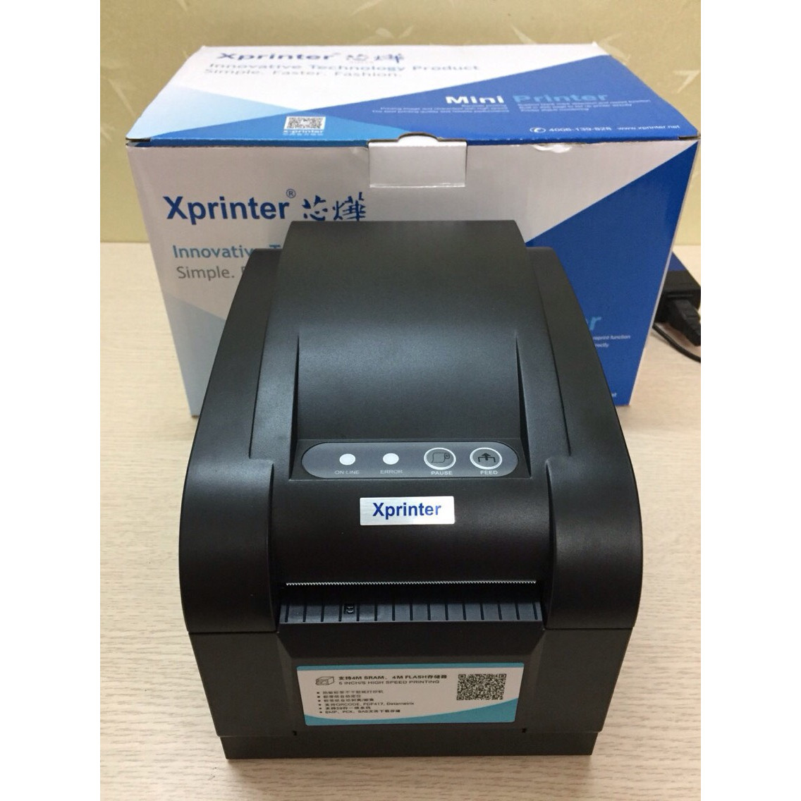 COMBO Máy in mã vạch Xprinter XP350B + Tem Decal Nhiệt