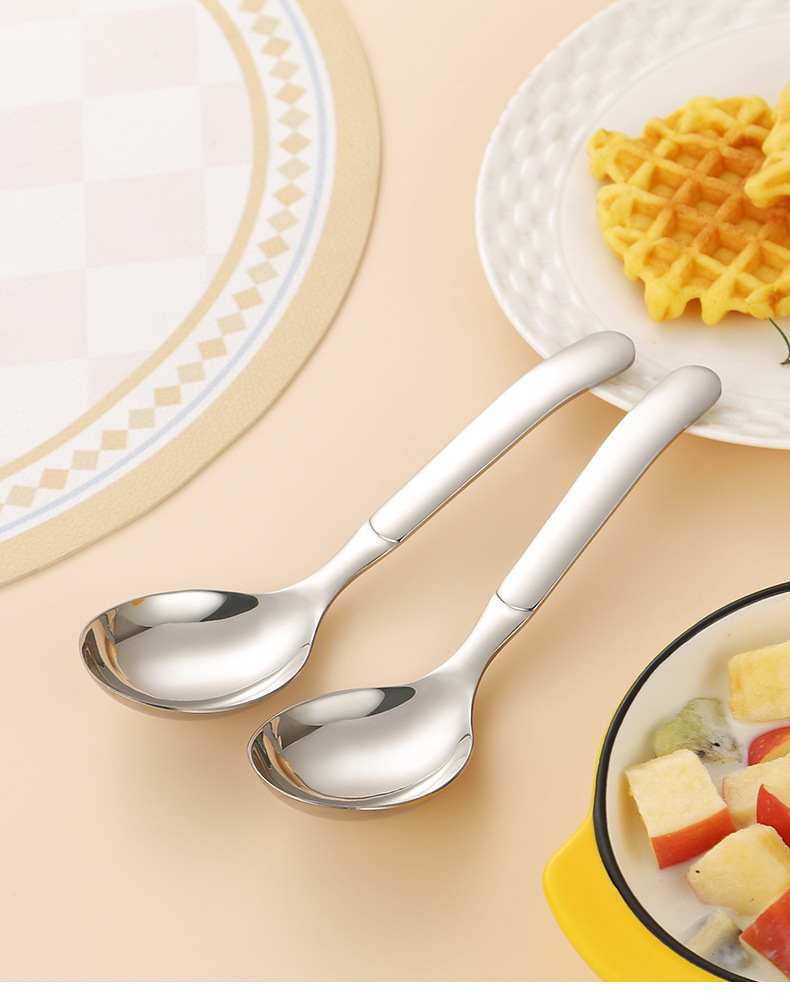 Combo 3 muỗng thìa tròn dày chất liệu inox không gỉ đa năng phong cách sang trọng phù hợp dùng ăn súp, ăn lẩu, xới cơm tiện lợi