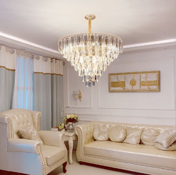 Đèn chùm AVISCO pha lê hiện đại trang trí nội thất cao cấp, sang trọng - kèm bóng LED chuyên dụng.