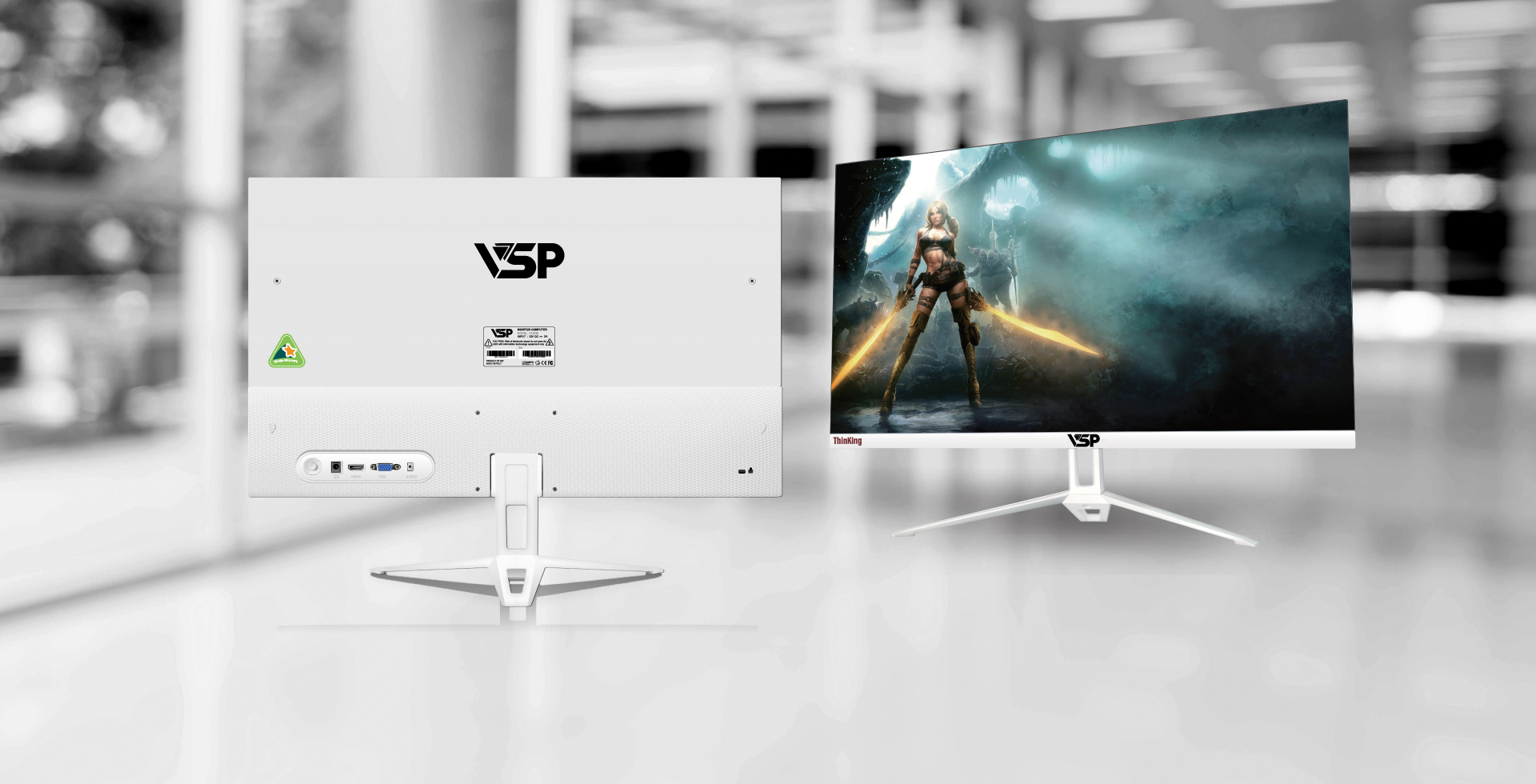 Màn hình máy tính 22inch VSP V2205H FHD VA 75Hz 6.5Ms LED Monitor (Trắng) - Hàng chính hãng TECH VISION phân phối