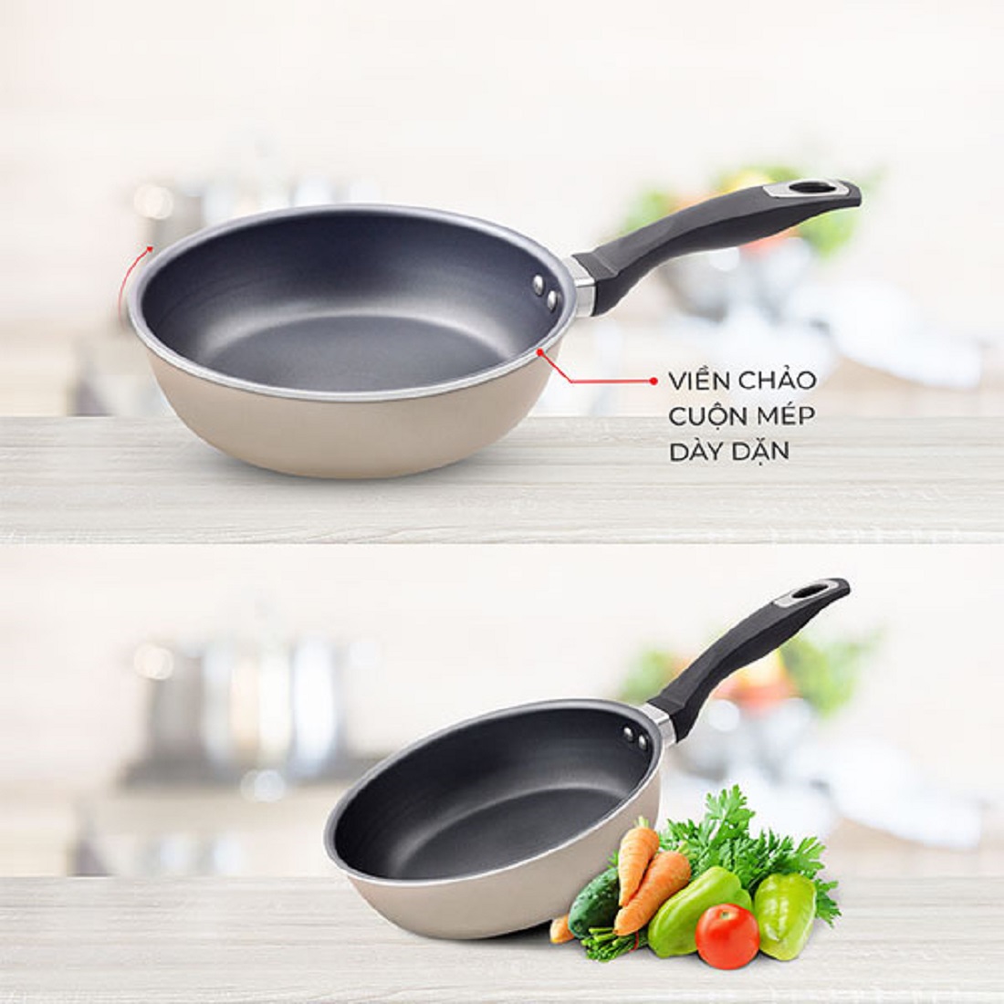 Chảo chống dính đáy từ Elmich EL- 3830 size 20cm, Màu sắc: Sơn ngoài màu vàng nhạt, Kiểu dáng: Chảo thành cao, loe miệng, Kích thước : 20 x 5.8 cm, Chất liệu: Nhôm nguyên chất