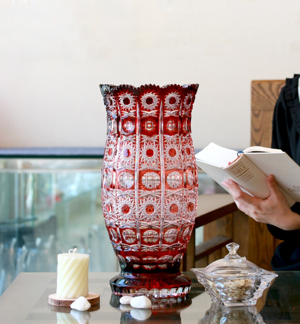 Bình cắm Hoa Paula Pha lê Màu Bohemia Tiệp khắc
