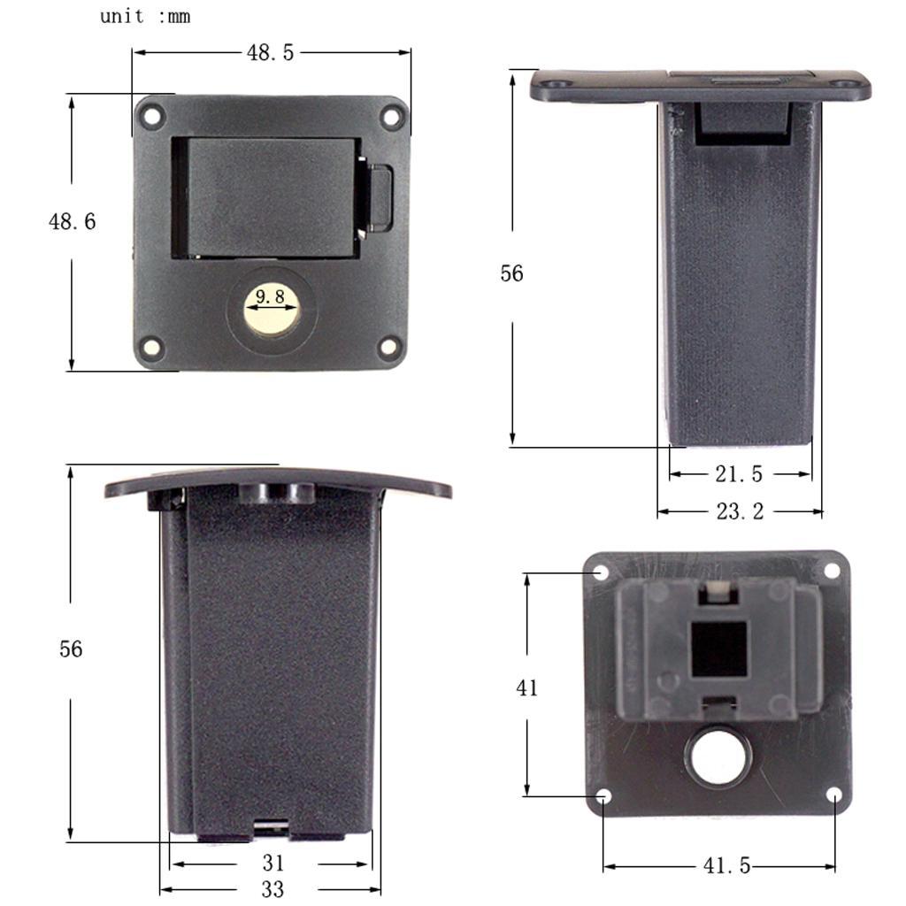 9V Battery Cover Case Box Vertical Mounting For Active Guitar / Bass Pickup