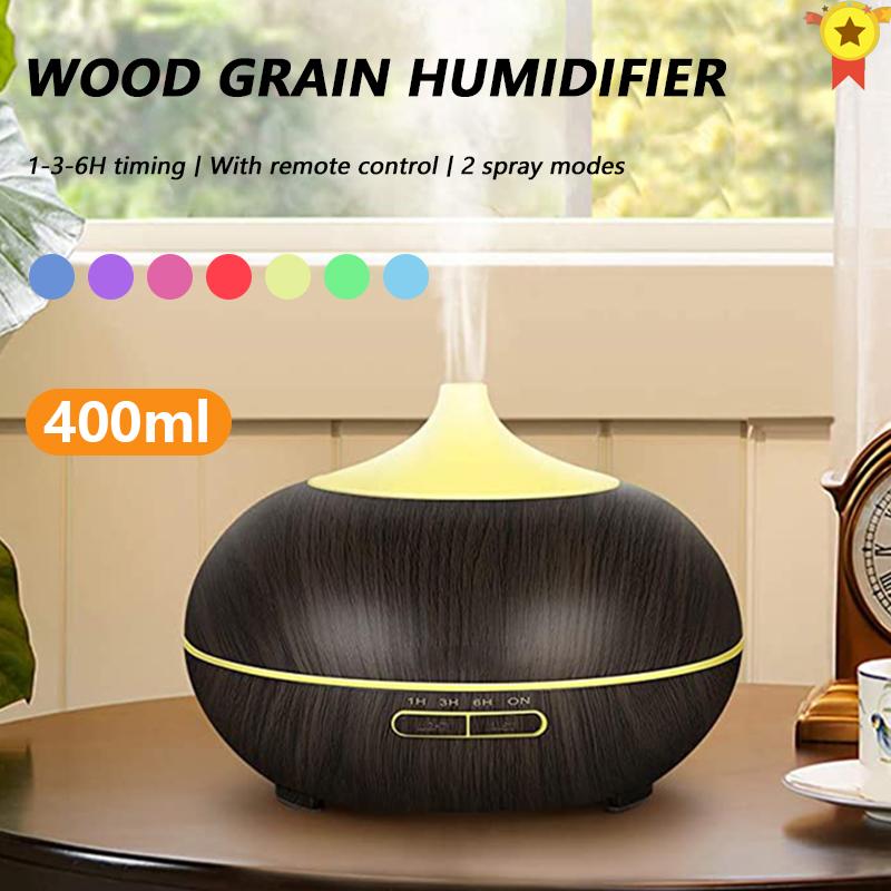 Mới Nhất 400ML Thơm Khuếch Tán Nồi Cơm Điện Từ Máy Tạo Độ Ẩm Không Khí Có Đèn LED Nhà Phòng Siêu Âm Thanh Mát Sương Tinh Máy Khuếch Tán Tinh Dầu