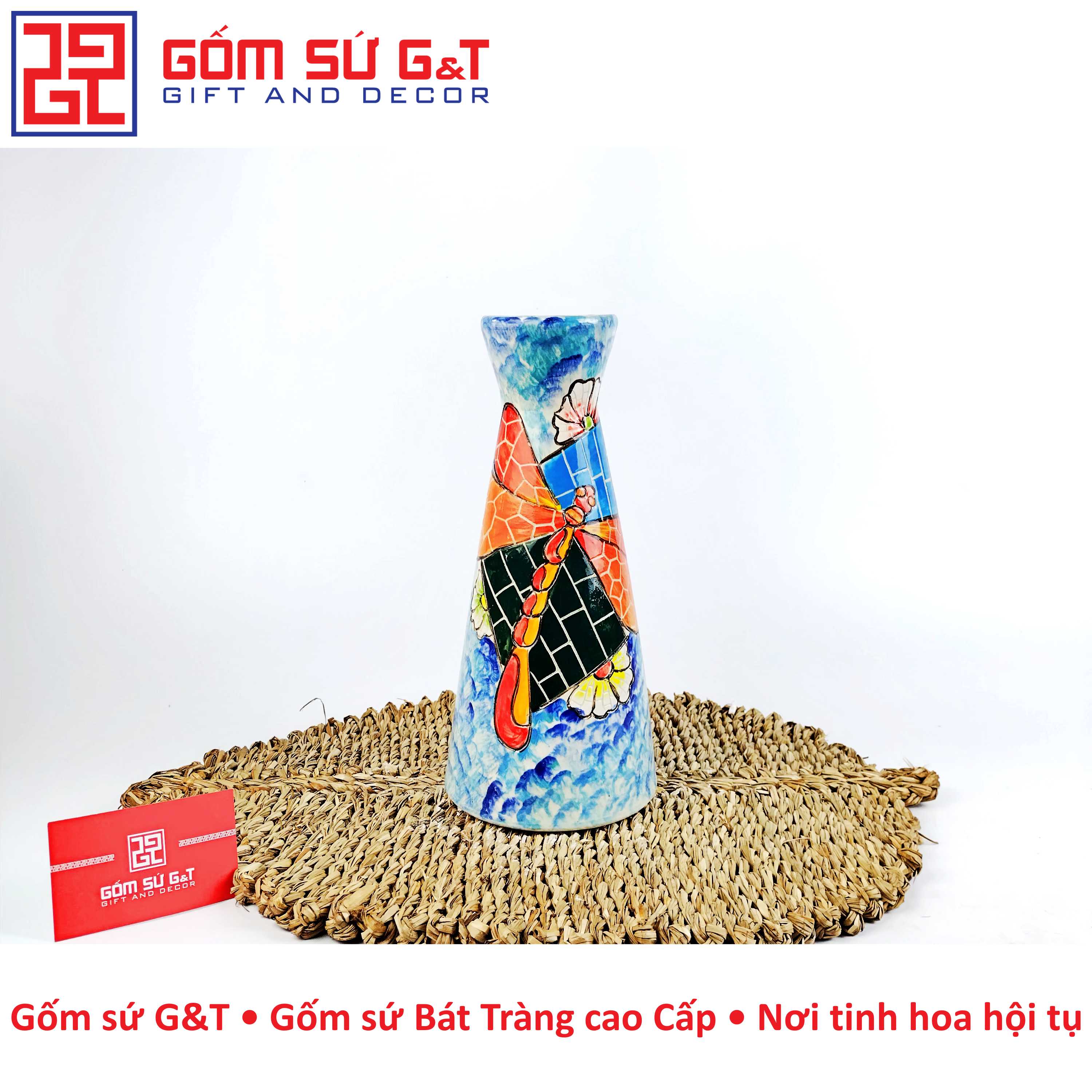 Lọ hoa chân váy chuồn chuồn Gốm Sứ G&T